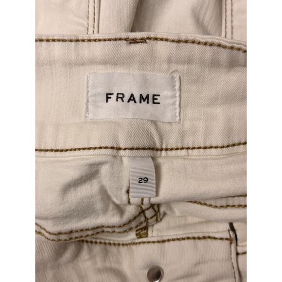 Frame Jeans 29 Womens Le High Flare Leg Seamed Front White Denim - Picture 6 of 7